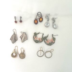 Lot of 7 Pairs Vintage Earrings for Pierced Ears Various Metals and Colors